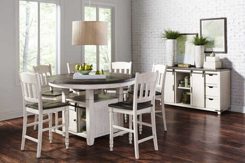 Vintage White - High/Low Dining Table